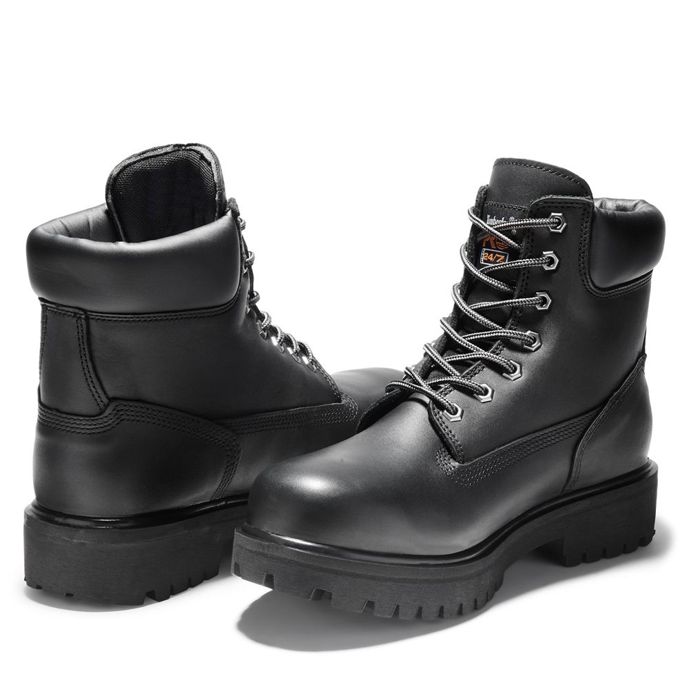 Timberland Pro Μποτακια Ανδρικα Μαυρα - Direct Attach 6\" Soft Toe - Greece 5976314-GB